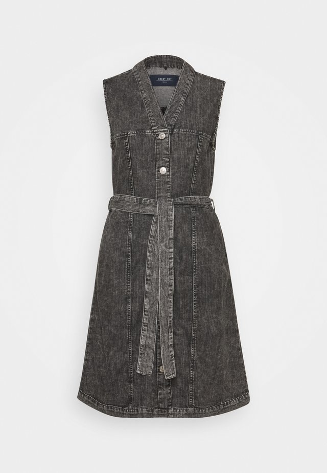 NMVERITA V NECK DRESS - Denim dress - black