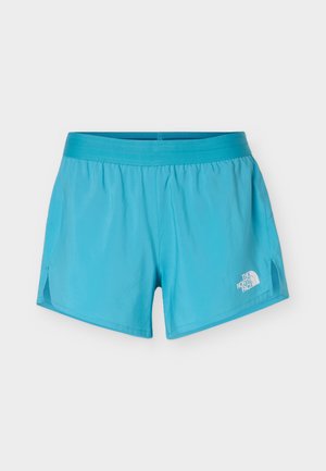 Ανοιχτό μπλε αθλητικό σορτς με ελαστική μέση και πλαϊνές σχισμές, με το λογότυπο της The North Face στο μπροστινό δεξί πόδι.