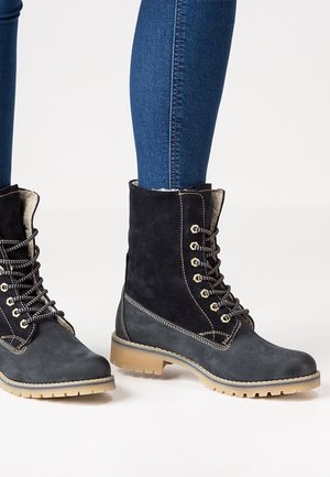 Schnürstiefelette - dark blue
