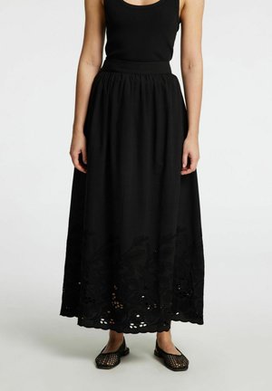 BRODERIE ANGLAISE - Maksi svārki - black