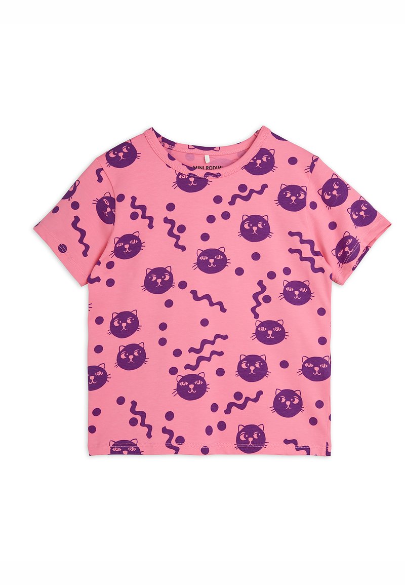 Mini Rodini - SQUIGGLY CATS TEE UNISEX - Print T-shirt - pink, Enlarge
