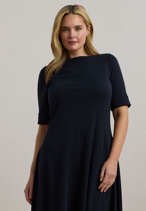 RIB KNIT STRETCH COTTON MIDI DRESS - Nappali ruha - lighthouse navy