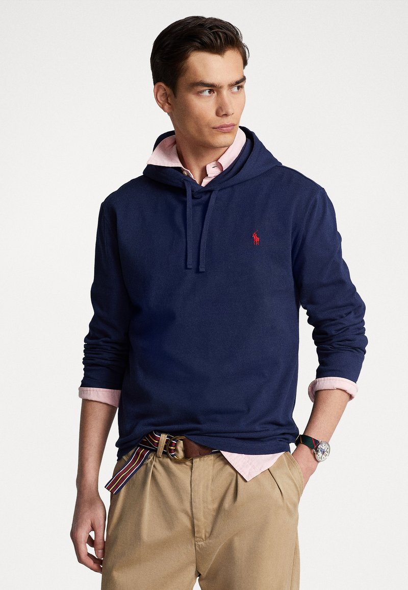 Polo Ralph Lauren - JERSEY HOODED T-SHIRT - Long sleeved top - newport navy, Enlarge