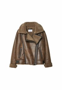Stradivarius Chaqueta de cuero sintético - brown