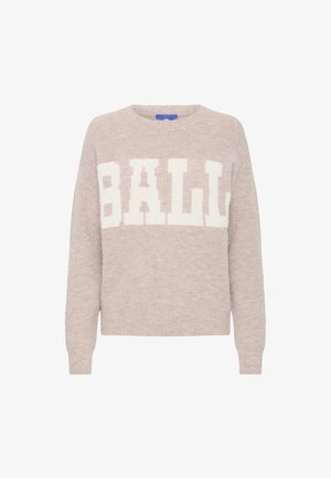 Heledabež smaragd, mis on valmistatud pehmest kudumise kangast, sisaldab julgeid valgeid "BALL" tähti rinna piirkonnas ja ümarat kaela ning soonikkoes varrukaid.