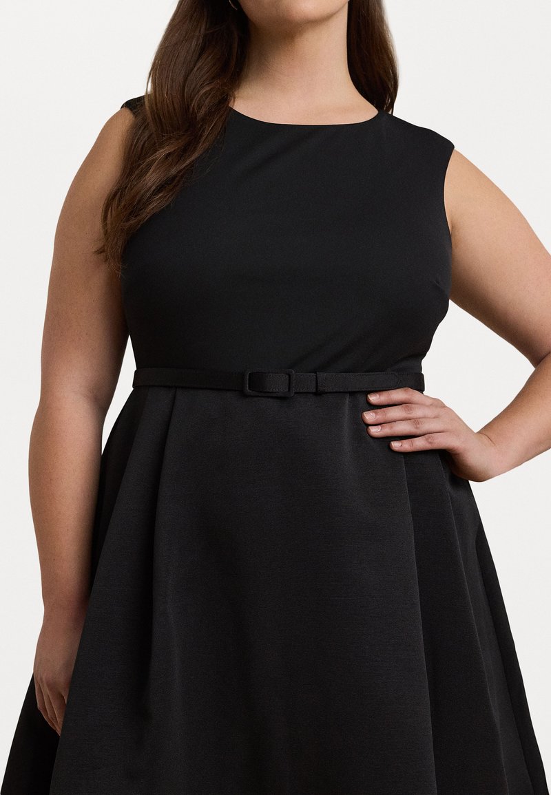 Lauren Ralph Lauren Woman BELTED FAILLE & JERSEY COCKTAIL DRESS - Cocktail  dress / Party dress - black - Zalando.ie