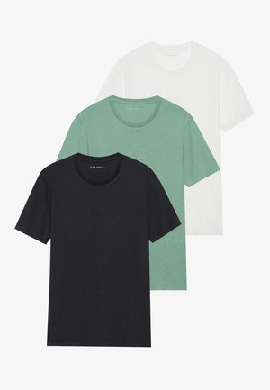 EMBROIDERED 3 PACK - T-shirts - granite green/egret/true black