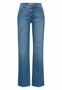 Style Maine Wide Leg Form in Blue Soul Denim, 22 Clean Dark Blue, 27W x 30L
