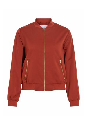 VILA, BOMBER JACKET VIBUBBLE ZIPPER - Bomberjacks - burnt henna