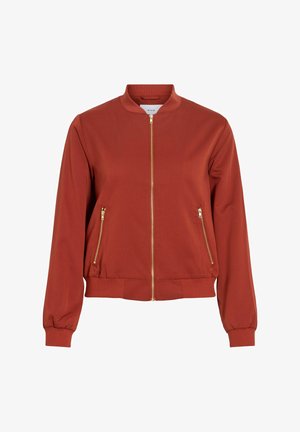VILA, BOMBER JACKET VIBUBBLE ZIPPER - Bomberjacks - burnt henna