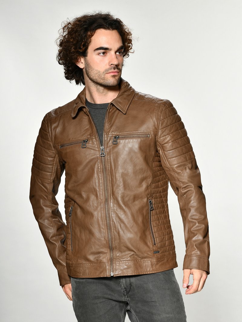 Maze WILLIAM - Lederjacke - hazelbrown