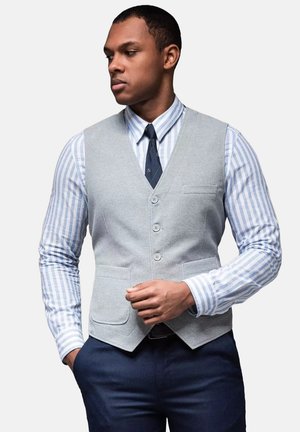 STRUCTURED WITH PATCH POCKETS - Waistcoat - grey