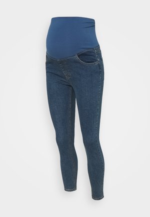 MATERNITY CROPPED SKINNY JEAN OVER BELLY - Jeansy Skinny Fit - southside blue