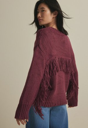 FRINGE DETAIL - Džemper - red burgundy