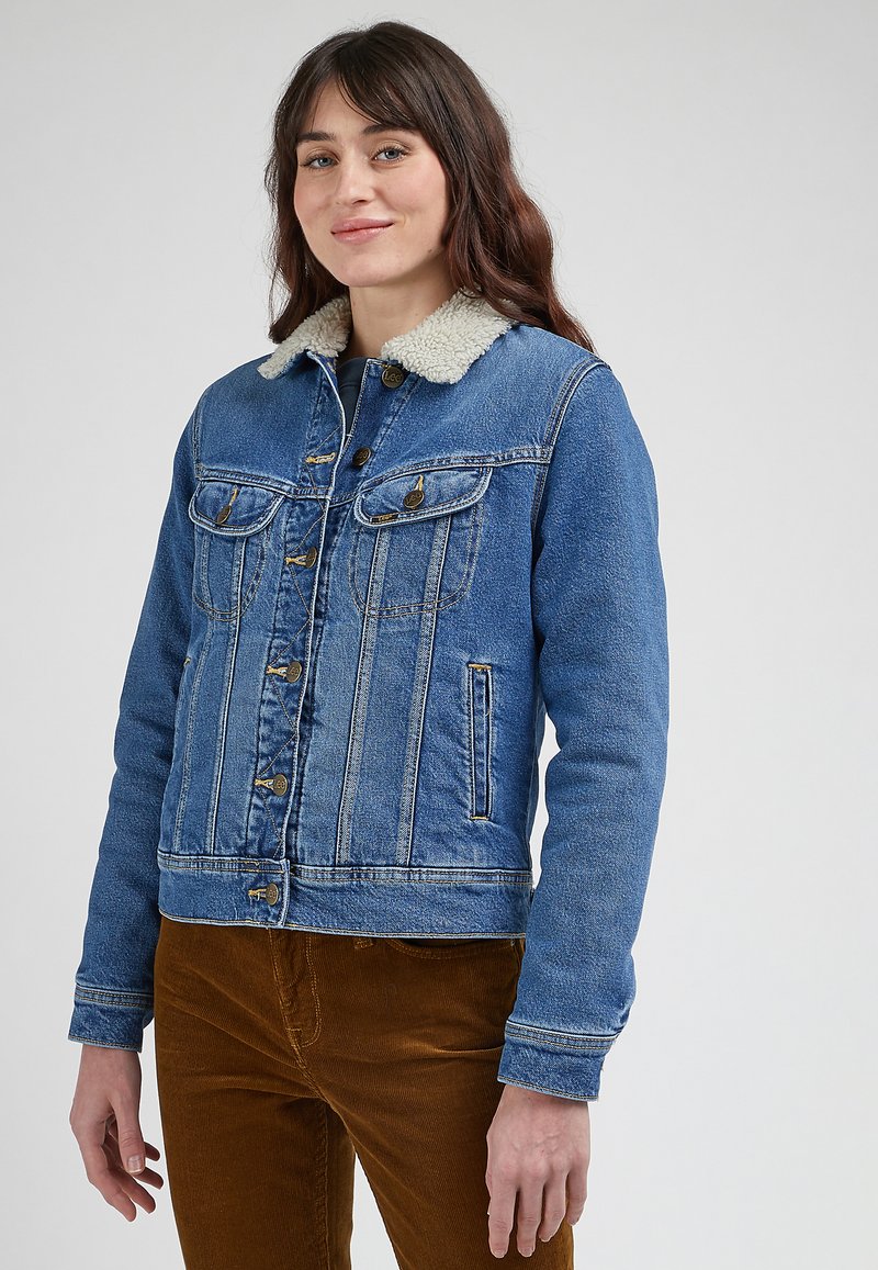 Lee SHERPA RIDER Veste en jean in the thrill/denim bleu ZALANDO.BE