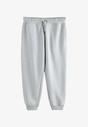 Lys grå sweatpants lavet af blød stof, med elastisk talje med snor, sidelommer og tapered manchetter.