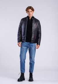 Freaky Nation Kožená bunda - bordo black