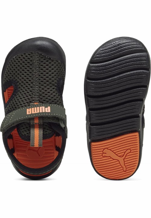 PUMA FUN RACER UNISEX - Walking sandals - dark olive/rickie orange/black — foto 2