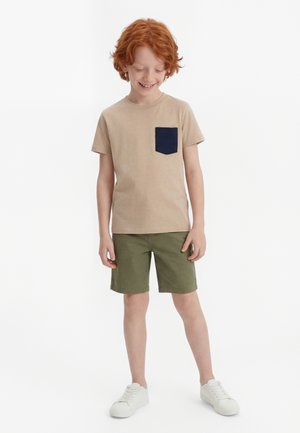 Friboo UNISEX 5 PACK - T-shirts basic - light grey/tan/dark blue