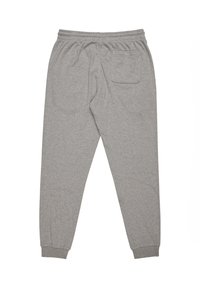 Graue Jogginghosen aus einem weichen Baumwollmischmaterial, mit einem elastischen Bund, schmalen Beinen und einer einzelnen Gesäßtasche.