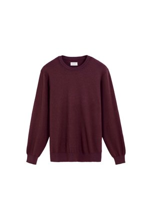 BASIC ROUND NECK - Jersey de punto - burgundy