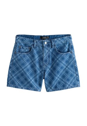 TALL FIT - RIGID  - Jeansshorts - mid blue check