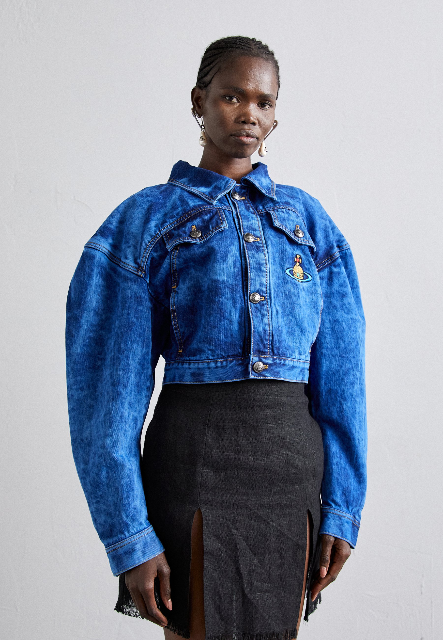 Vivienne Westwood CROPPED BOXER JACKET - Jeansjacke - blue/blue 