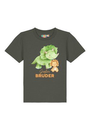 DINOSAURIER GROSSER BRUDER - T-Shirt print - khaki