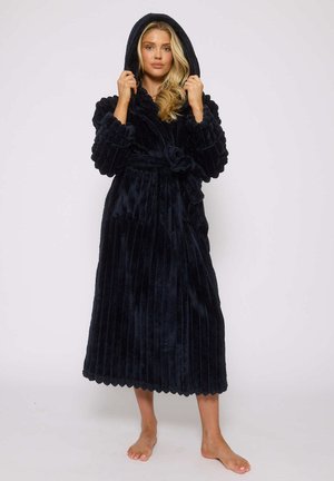 PLUSH LUXURY MAXI HOODED - Morgonrock - navy