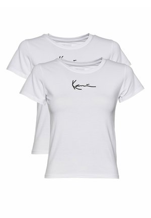 Karl Kani SMALL SIGNATURE 2 PACK ESSENTIAL - T-shirt z nadrukiem - white