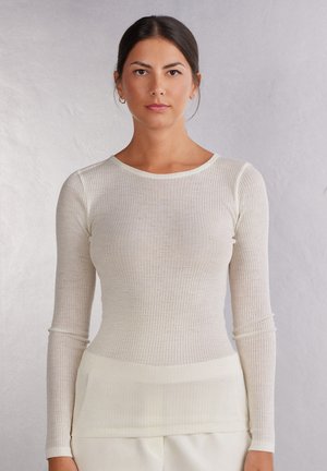 CREW NECK LONG SLEEVES - Jersey de punto - powder white