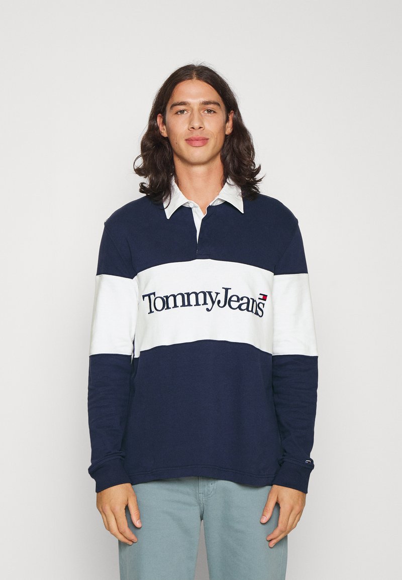 Tommy Jeans SERIF LINEAR RUGBY Sweatshirt twilight navy/bleu marine