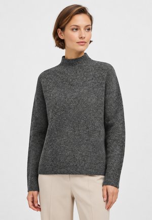 Noisy May, KLASSISCHER STRICKPULLOVER STEHKRAGEN LANGARM UNIFARBEN - Trui - grau