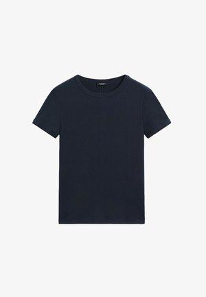 Massimo Dutti, RIBBED SHORT SLEEVE T-SHIRT - T-shirt basic - dark blue