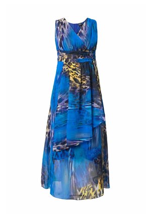 Ulla Popken LEOPARD PRINT SLEEVELESS - Maxi-jurk - royal blue