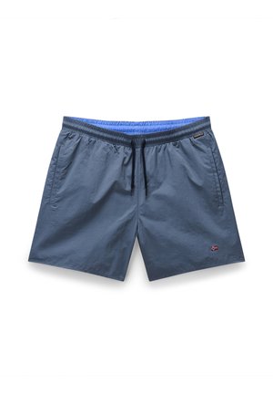 Herrenschwimmshorts in Hellblau, aus leichtem Stoff. Mit elastischem Bund, Kordelzug und seitlichen Taschen. Logo-Detail am Saum.