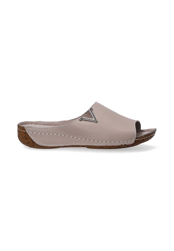 Pantolette flach - beige