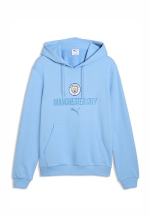 Puma MANCHESTER CITY FTBLCULTURE HOODIE - Felpa con cappuccio - team light blue-dewdrop