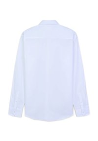Chemise blanche à manches longues avec un col classique, des poignets boutonnés et un ourlet droit. Tissu lisse, design minimaliste, sans motifs ni accents.