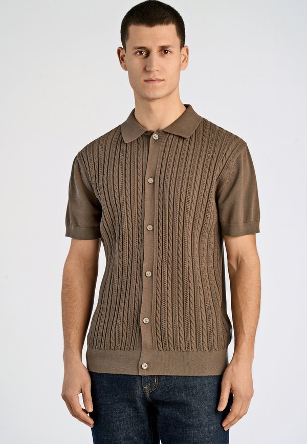 CABLE - Strickjacke - dk stone