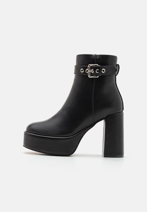 Even&Odd Wide Fit Bottines à talons hauts - black