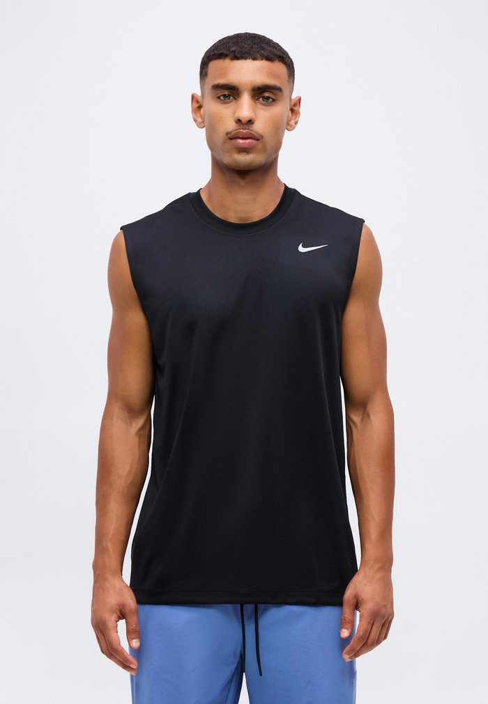 Nike TEE FLEX - Top - black/matte silver-coloured
