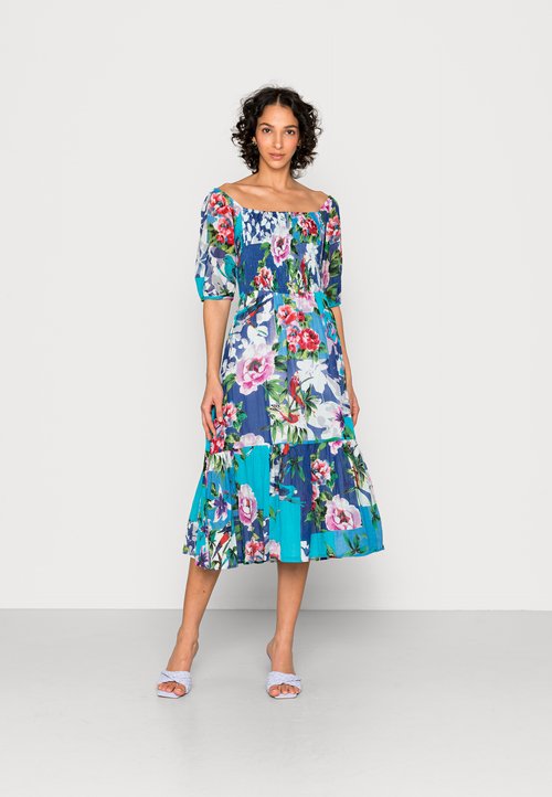 Robe Chic Femme René Derhy - Taille 38 - Couleur Violet/noir - Longueur ~80.5 Cm - Occasion Très Bon état