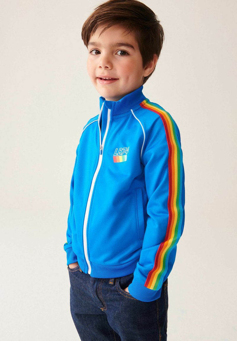 Little Bird BY JOOLS OLIVER RAINBOW STRIPE TRACK-REGULAR FIT - Mikina so zipsom - blue
