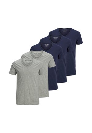 5 PACK - T-shirt basic - dunkelblau/hellgrau