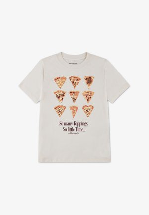 Abercrombie & Fitch, AFG PIZZA TOPPINGS OVERSIZED T - T-shirts print - jet stream