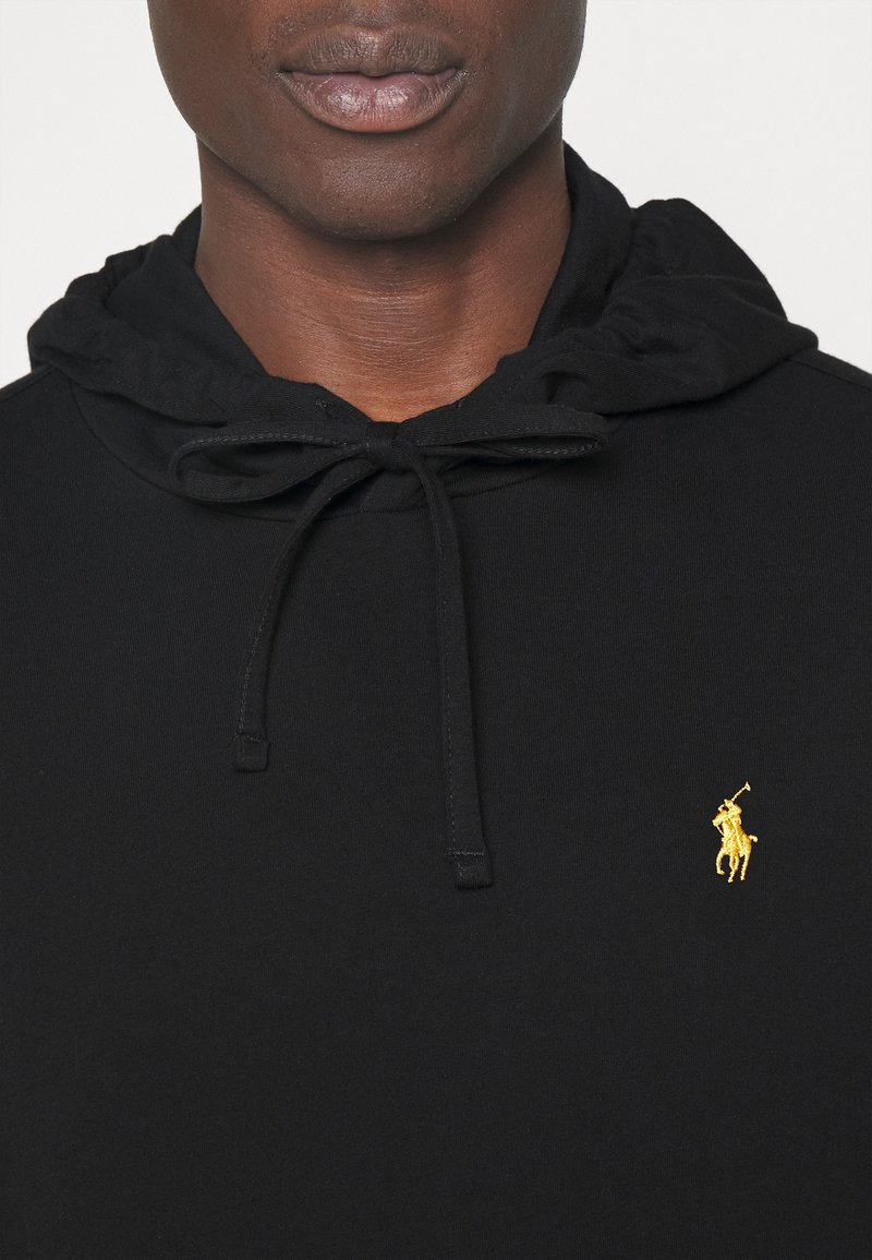 Polo Ralph Lauren JERSEY HOODED T-SHIRT - Hoodie - black/gold/black -  