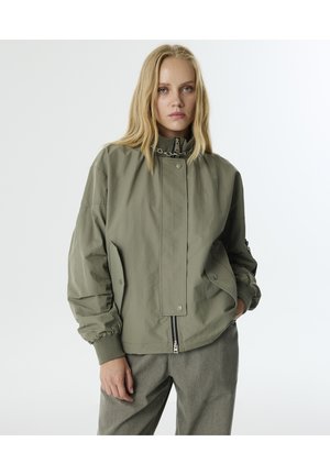 TWIST COAT EMBROIDERED AND HOTFIX PRINTED JACKET - Giacca da mezza stagione - l.khaki