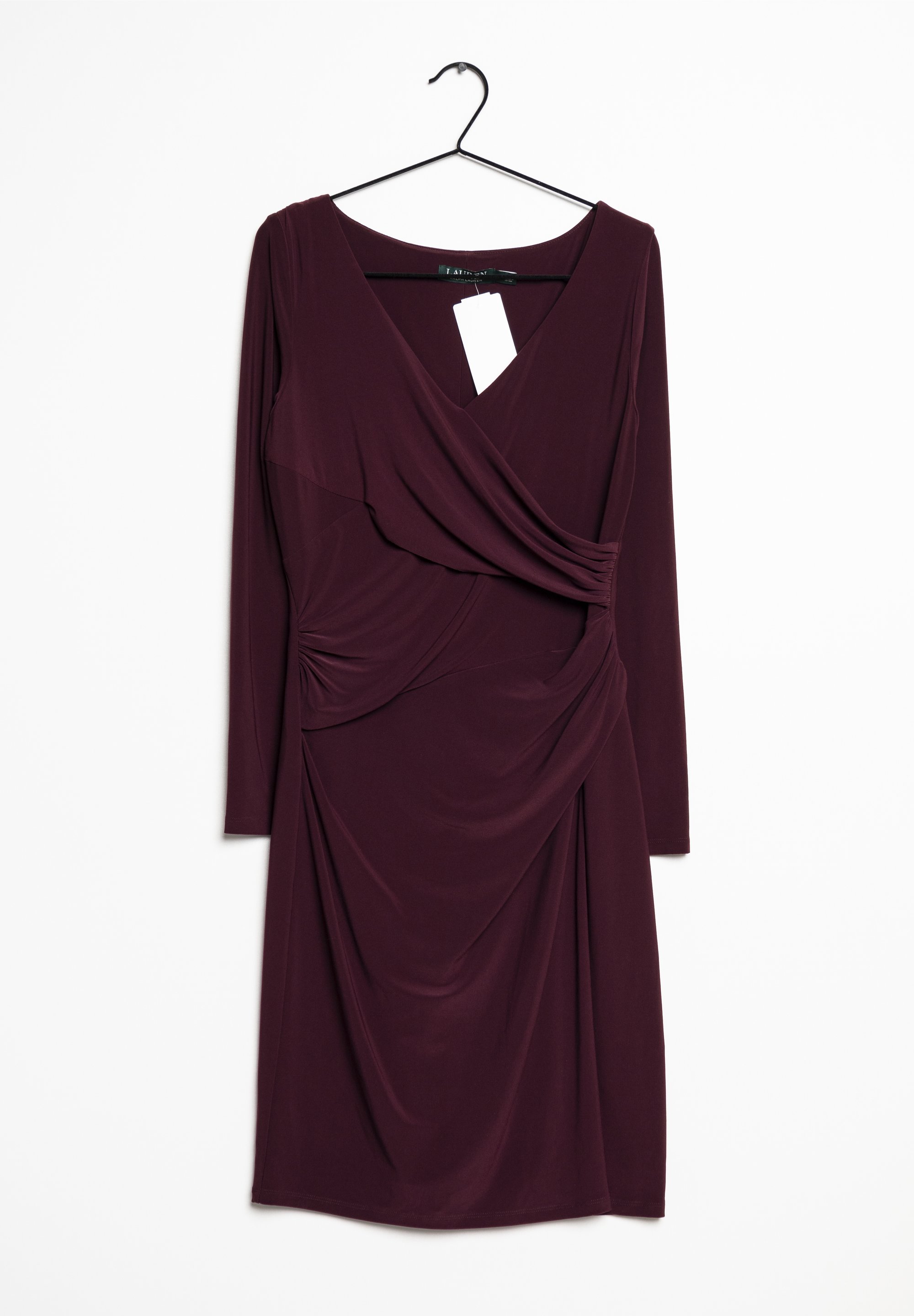 ralph lauren burgundy velvet dress Berylove Women Burgundy Ruffled Long Velvet Wedding Guest Dress A Line V Neck Long Sleeves Formal Dress, Burgundy / XL