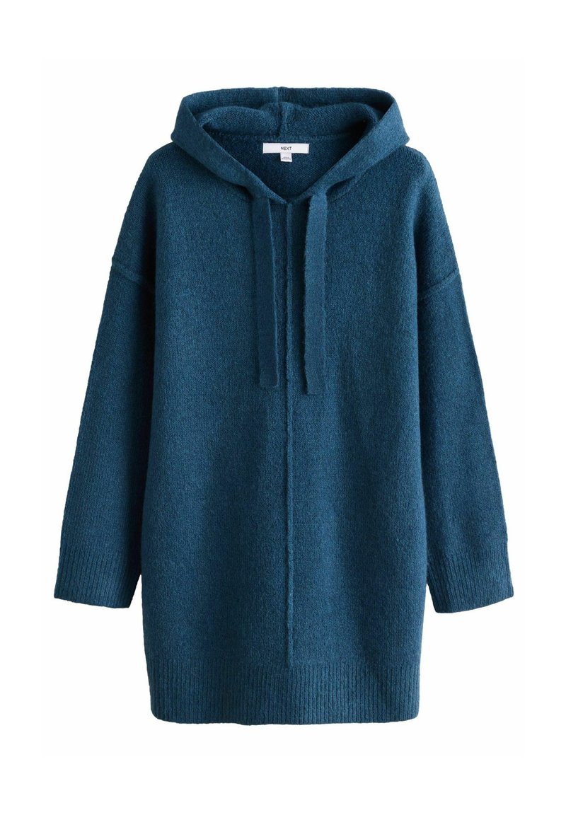 Kapuzensweatshirt in Teal, aus weichem strukturiertem Stoff. Verfügt über eine lockere Passform, gerippte Bündchen und eine Mittennäht, die für zusätzlichen Detailreichtum sorgt.
